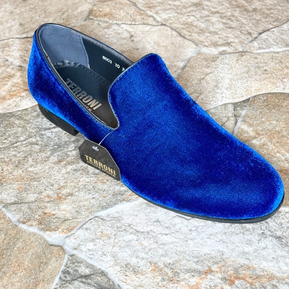 Terroni Royal Blue Men\'s Slip-On Dress Shoe-Fashionable-Italian Design main image 6
